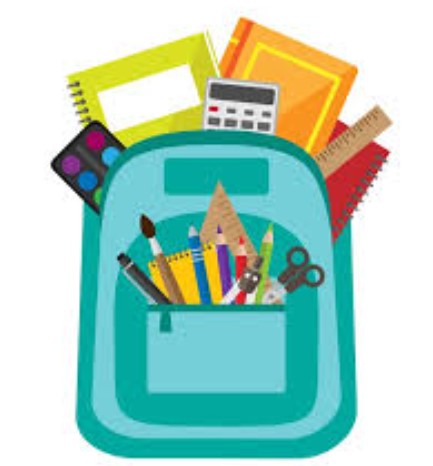  Teal backpack holding school supplies