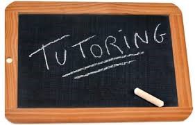  chalkboard with the word "tutoring"