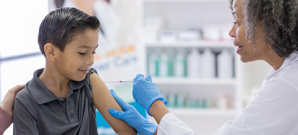 Child getting vaccination
