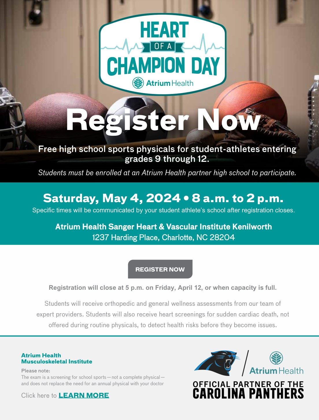  heart of a champion day will be held on saturday may 4th from 8:00am-2:00pm register today