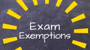  Exam Exemption