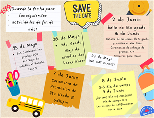 Spanish version of dates for the end of the year