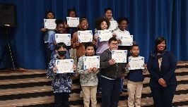  5th grade students with the principal