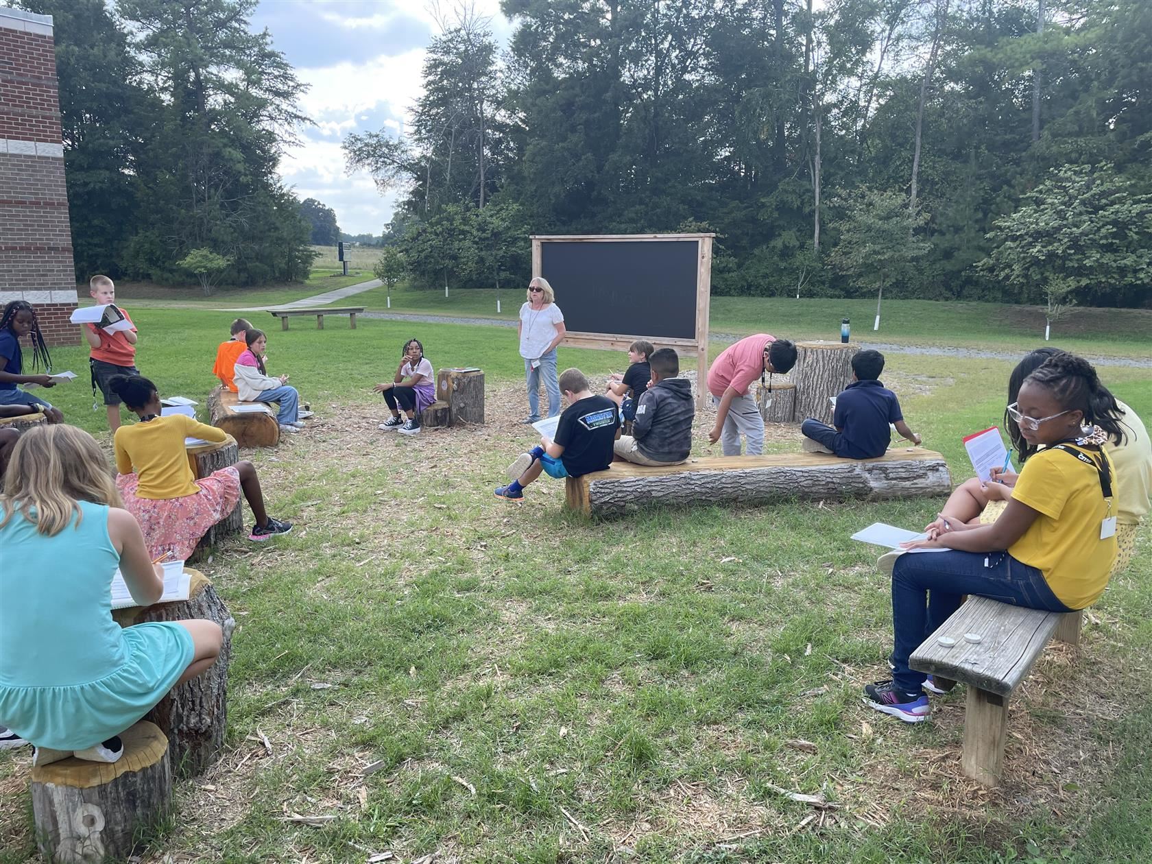 Students using the Outdoor Classroom