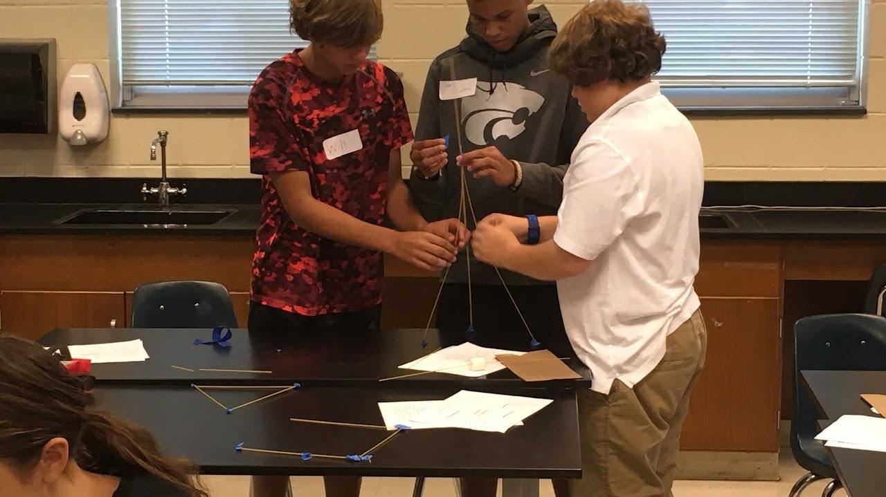 Students working on a project in class