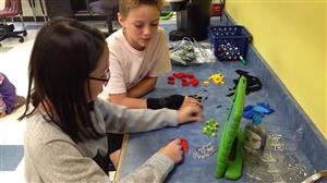 Students playing classroom games.