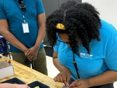  Student working at a table