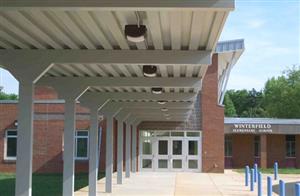 front of school building