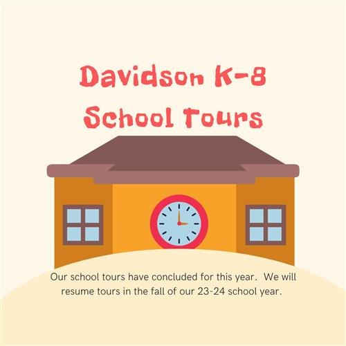 Our school tours have concluded for this year. We will resume tours in the fall of our 23-24 school year.