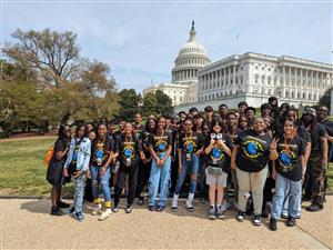 Students outside of the Capital building.