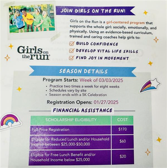 Girls on the Run Flyer English